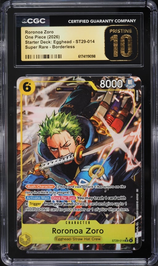 2026 One Piece Starter Deck Egghead Alt Art Roronoa Zoro #ST29-014 CGC 10 PRISTINE
