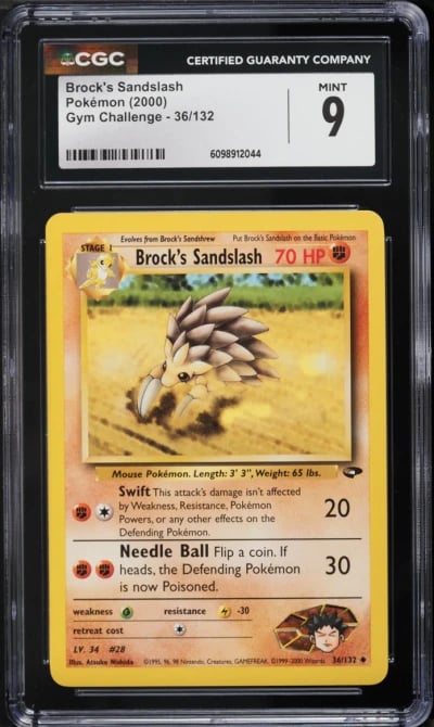 2000 Pokemon Gym Challenge Brock's Sandslash #36 CGC 9 MINT