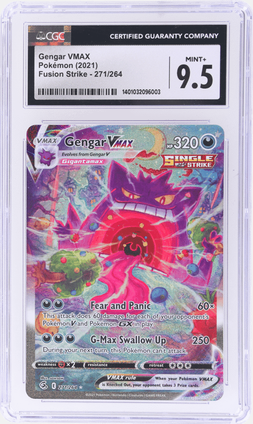 2021 Pokemon Sword and Shield Fusion Strike Gengar Vmax #271 CGC 9.5