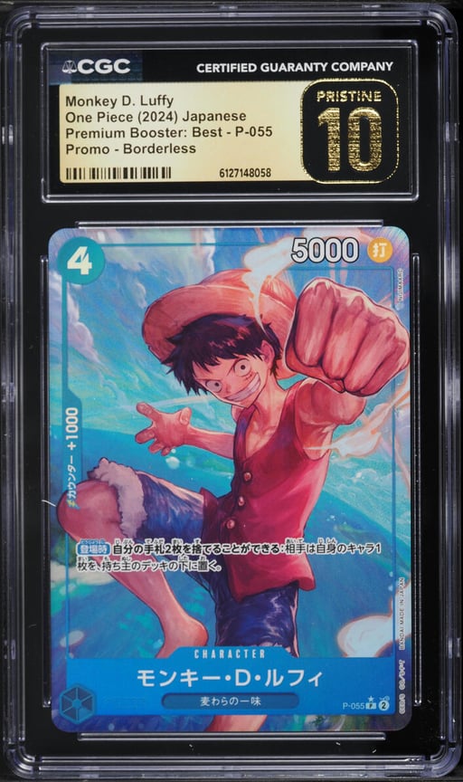 2024 One Piece Japanese Premium Booster Best Borderless Alt Art Monkey D. Luffy CGC 10 PRISTINE