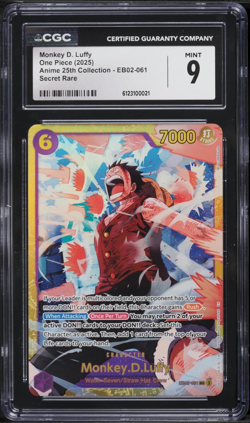 2025 One Piece Japanese Anime 25th Collection SEC Monkey D. Luffy #EB02-061 CGC 9 MINT