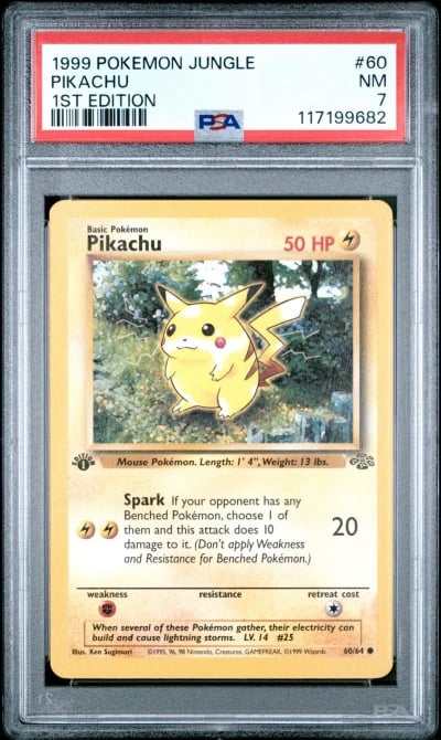 1999 POKEMON JUNGLE 1ST ED #60 PIKACHU PSA 7