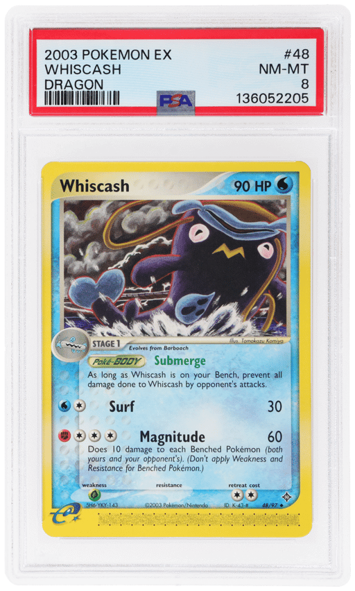 2003 Pokemon Ex Dragon Whiscash #48 PSA 8
