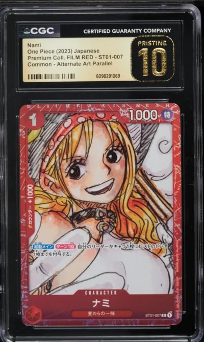 2023 One Piece Japanese Premium Film Red Alt Art Nami #ST01-007 CGC 10 PRISTINE
