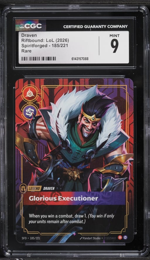 2026 Riftbound: LoL Spiritforged Draven #185 CGC 9 MINT