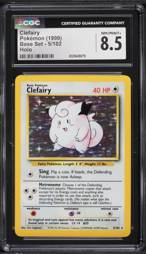 1999 Pokemon Base Set Holo Clefairy #5 CGC 8.5 NM-MT+