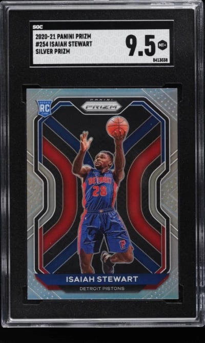 2020 Panini Prizm Silver Isaiah Stewart ROOKIE #254 SGC 9.5 MINT+