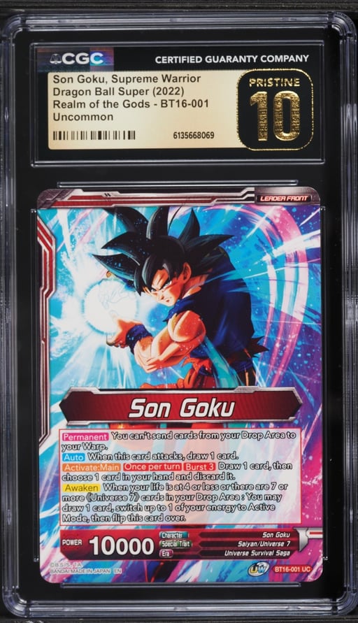 2022 Dragon Ball Super Realm Of The Gods Son Goku Supreme Warrior #BT16-001 CGC 10 PRISTINE