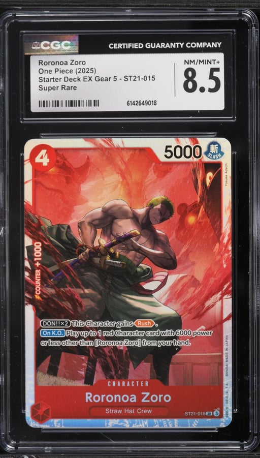 2025 One Piece Starter Deck EX Gear 5 SR Roronoa Zoro #ST21-015 CGC 8.5 NM-MT+