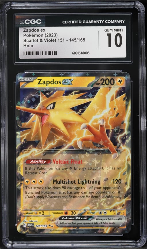 2023 Pokemon Scarlet & Violet 151 Zapdos ex #145 CGC 10 GEM MINT