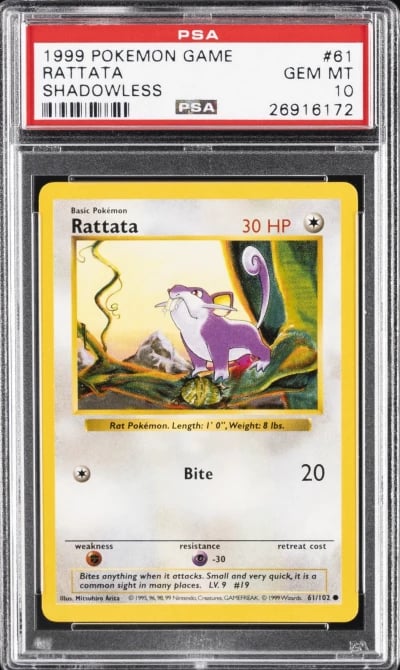 1999 POKEMON BASE SET SHADOWLESS