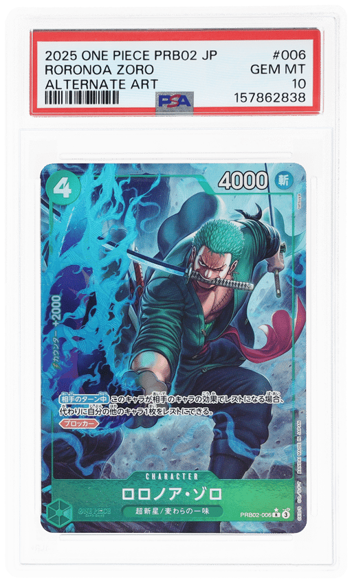 2025 One Piece the Best Premium Booster Volume 2 Japanese Alternate Art Roronoa Zoro #PRB02006 PSA 10