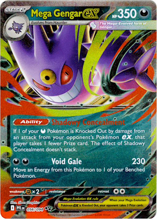 2025 Mega Gengar ex #56 Phantasmal Flames