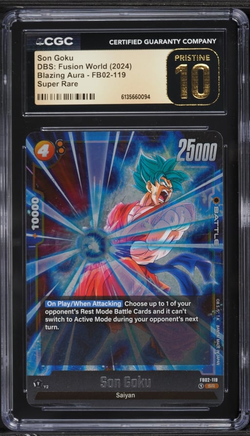 2024 Dragon Ball Super Fusion World Blazing Aura Gold Son Goku SR #FB02-119 CGC 10 PRISTINE