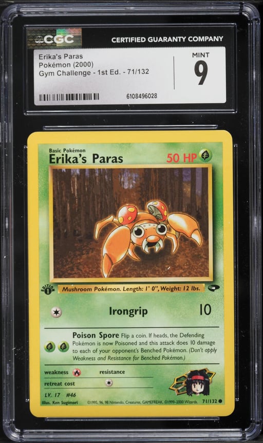2000 Pokemon Gym Challenge 1st Edition Erika's Paras #71 CGC 9 MINT