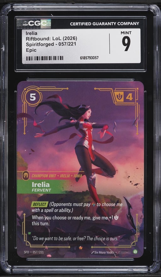 2026 Riftbound League Of Legends LoL Spiritforged Irelia #57 CGC 9 MINT