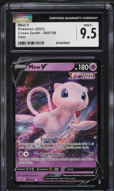 2023 Pokemon Sword & Shield Crown Zenith Full Art Mew V #60 CGC 9.5 MINT+
