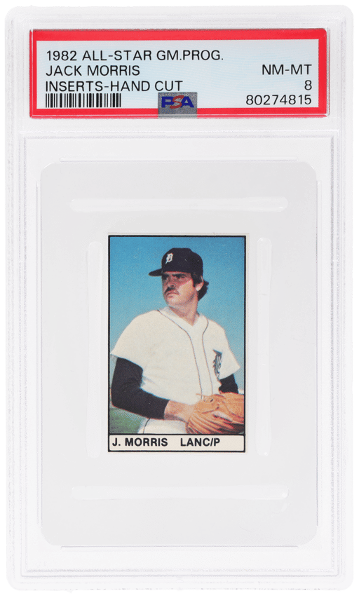 1982 All Star Game Program Inserts Hand Cut Jack Morris PSA 8