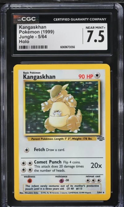 1999 Pokemon Jungle Holo Kangaskhan #5 CGC 7.5 NRMT+