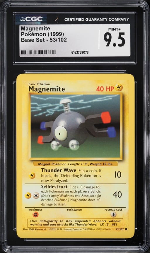1999 Pokemon Base Set Magnemite #53 CGC 9.5 MINT+