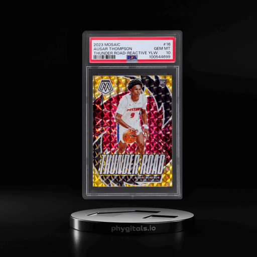 2023 Panini Mosaic Thunder Road Reactive Yellow Ausar Thompson #16 26/99 PSA 10