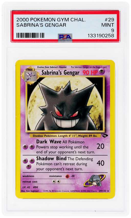 2000 Pokemon Gym Challenge Sabrina's Gengar #29 PSA 9