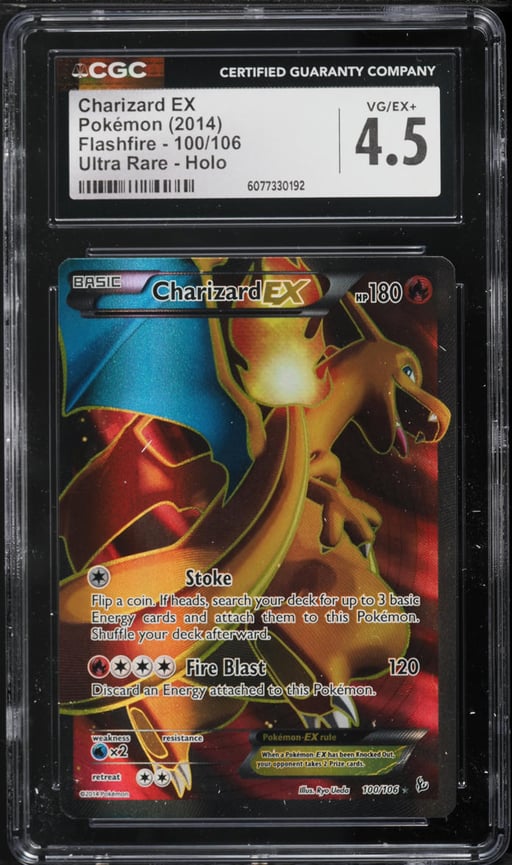 2014 Pokemon XY Flashfire Full Art Charizard EX #100 CGC 4.5 VGEX+