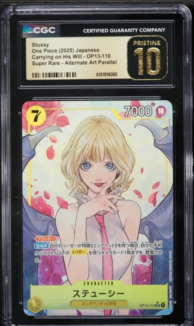 2025 One Piece Japanese Carrying On His Will Alt Art Stussy #OP13-110 CGC 10 PRISTINE