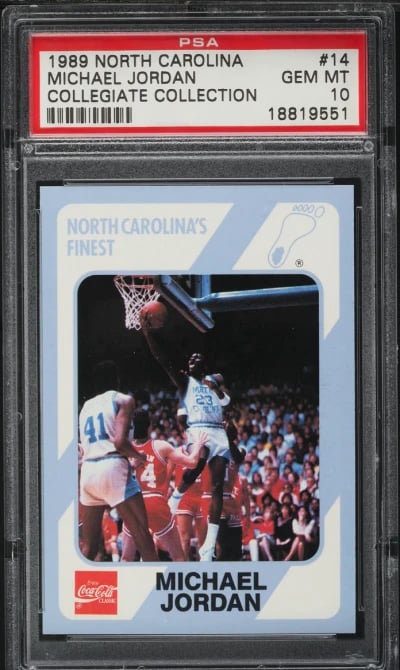 1989 Collegiate Collection North Carolina Michael Jordan #14 PSA 10 GEM MINT