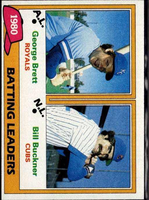 1981 Bill Buckner #1 1980 Batting Leaders