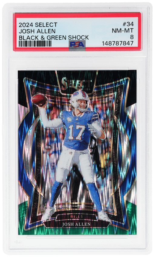 2024 Panini Select Concourse Black and Green Shock Josh Allen #34 PSA 8