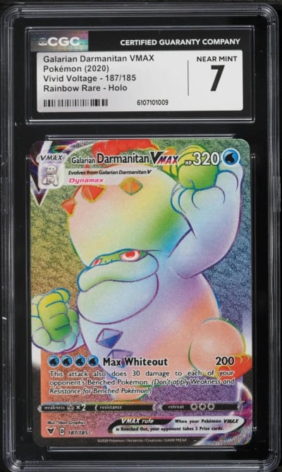 2020 Pokemon Sword & Shield Vivid Voltage Rainbow Rare Galarian Darmanitan VMAX CGC 7 NRMT