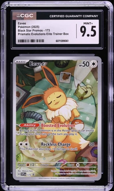 2025 Pokemon SV Black Star Promo Prismatic Evolutions Eevee #173 CGC 9.5 MINT+