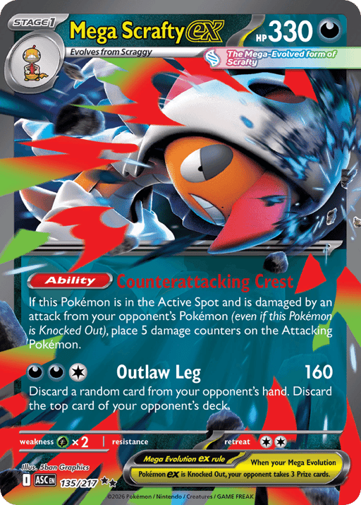 2026 Mega Scrafty ex #135 Ascended Heroes