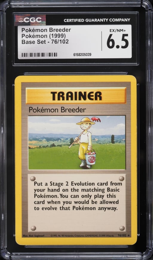 1999 Pokemon Base Set Pokemon Breeder #76 CGC 6.5 EXMT+