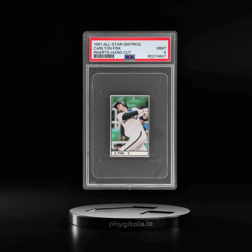 1981 All-Star Game Program Inserts Hand Cut Carlton Fisk PSA 9