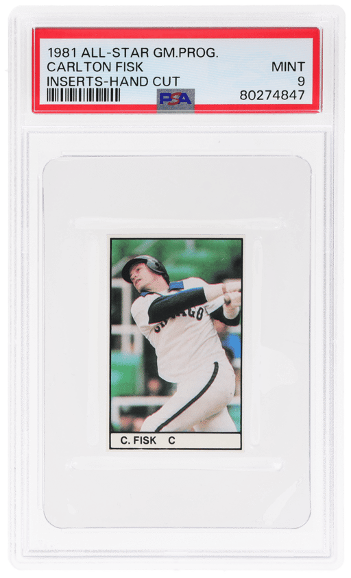 1981 All-Star Game Program Inserts Hand Cut Carlton Fisk PSA 9