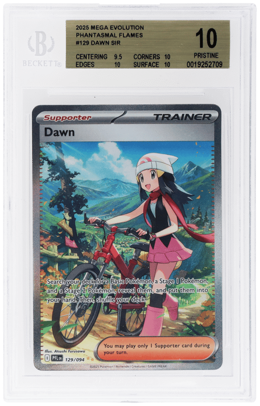 2025 Pokemon Mega Evolution Phantasmal Flames Special Illustration Rare Dawn #129 BGS 10