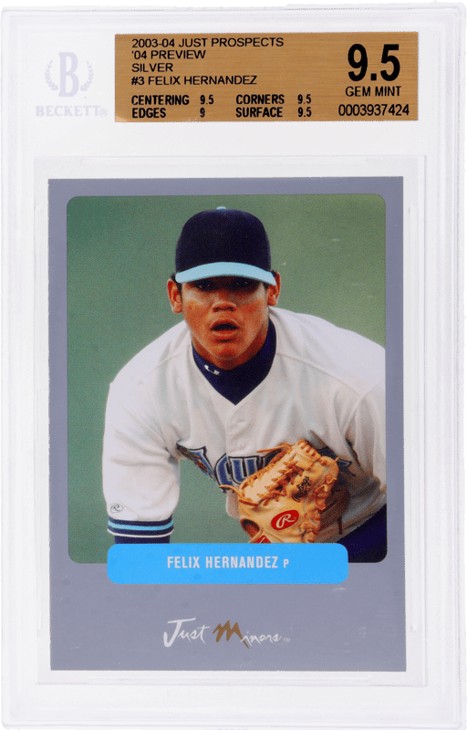 2003 Just Prospects 04 Preview Silver Felix Hernandez #3 /5000 BGS 9.5