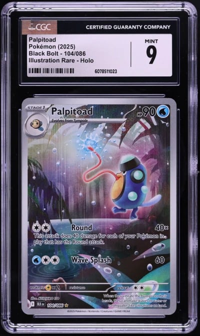 2025 Pokemon Scarlet & Violet Black Bolt IR Palpitoad #104 CGC 9 MINT
