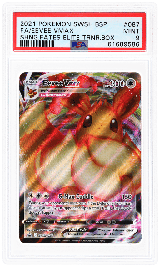 2021 Pokemon Sword and Shield Black Star Promo Shining Fates Elite Trainer Box Eevee Vmax #SWSH087 PSA 9