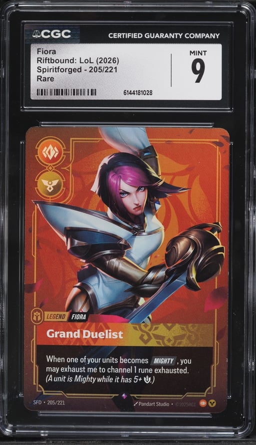 2026 Riftbound League Of Legends LoL Spiritforged Fiora #205 CGC 9 MINT