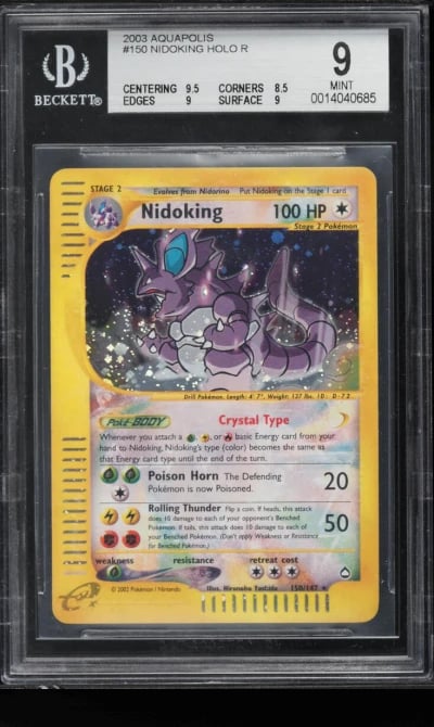 2003 Pokemon Aquapolis Holo Nidoking #150 BGS 9 MINT