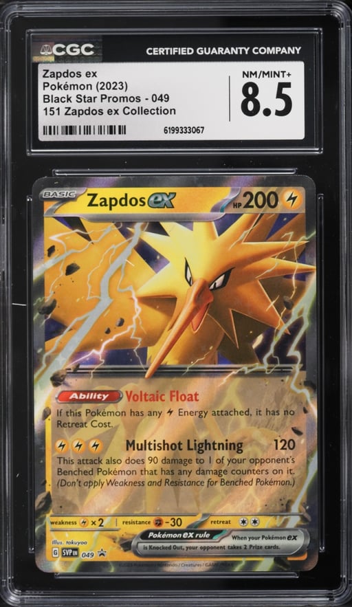 2023 Pokemon Scarlet & Violet Promo 151 Collection Holo Zapdos Ex #49 CGC 8.5 NM-MT+