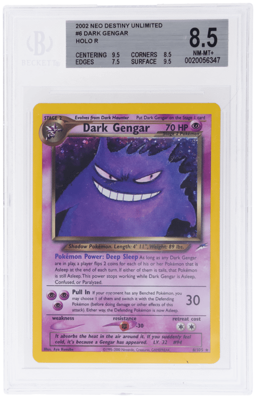 2002 Pokemon Neo Destiny Holo Dark Gengar #6 BGS 8.5