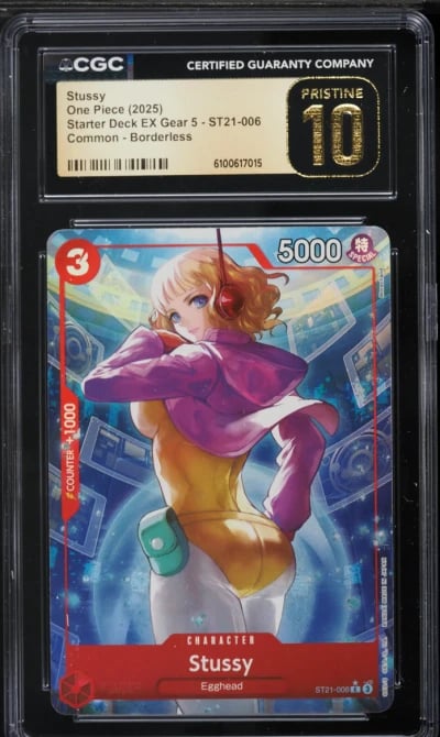 2025 One Piece Starter Deck EX Gear 5 Borderless Stussy #ST21-006 CGC 10 PRISTINE