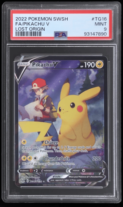 2022 Pokemon Sword and Shield Lost Origin Trainer Gallery Pikachu V #TG16 PSA 9