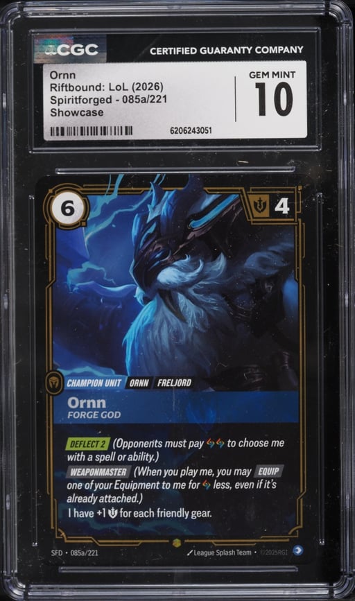 2026 Riftbound League Of Legends LoL Spiritforged Ornn #85a CGC 10 GEM MINT