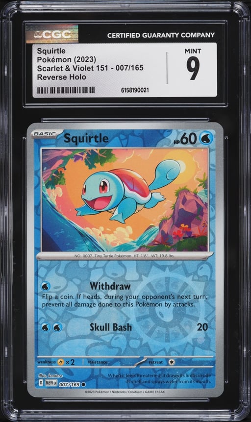 2023 Pokemon Scarlet & Violet 151 Reverse Holo Squirtle #7 CGC 9 MINT