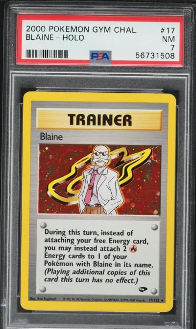 2000 Pokemon Gym Challenge Holo Blaine #17 PSA 7 NRMT